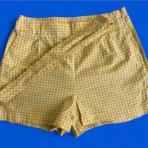a new day Yellow Checkered Women's Shorts